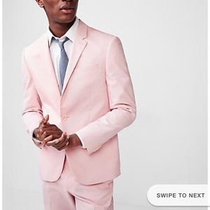 Express Xtra Slim Pink Cotton Blend Textured Suit